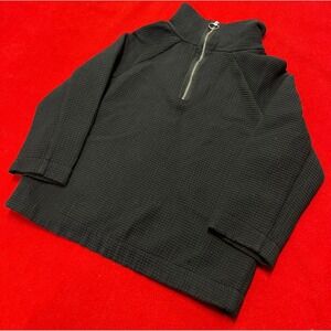 Rodebjer Black Textured Quarter Zip Sweatshirt Pullover Top Size M